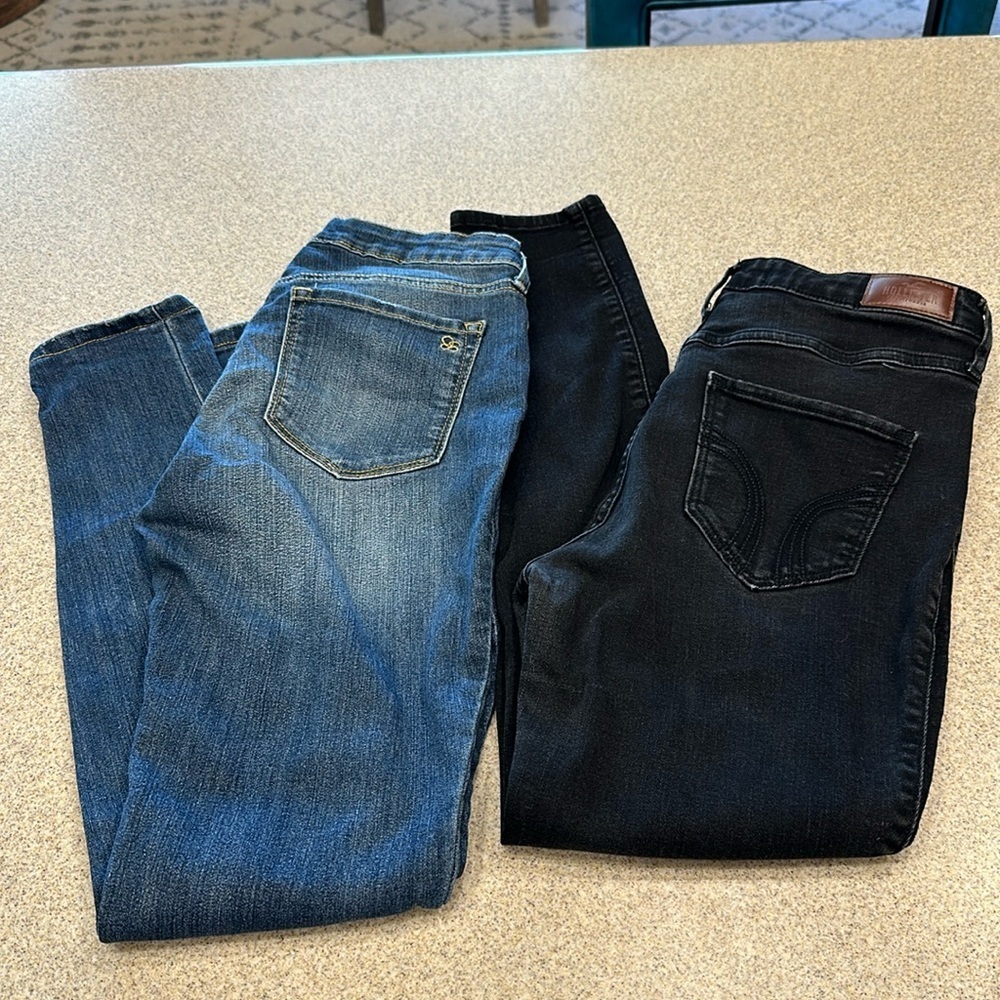 2 pc Hollister, blck ultra high-rise skinny Jessica Simpson super skiny28/28/7s